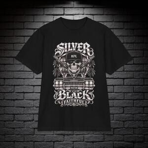 Silver And Black Faithful-Raider Nation T-Shirt West Coast Graphics